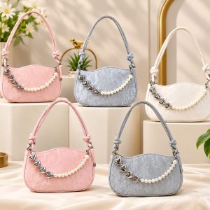 Pearl Heart Charm Mini Shoulder Bag